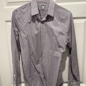 Express Purple Casual Button Down Shirt